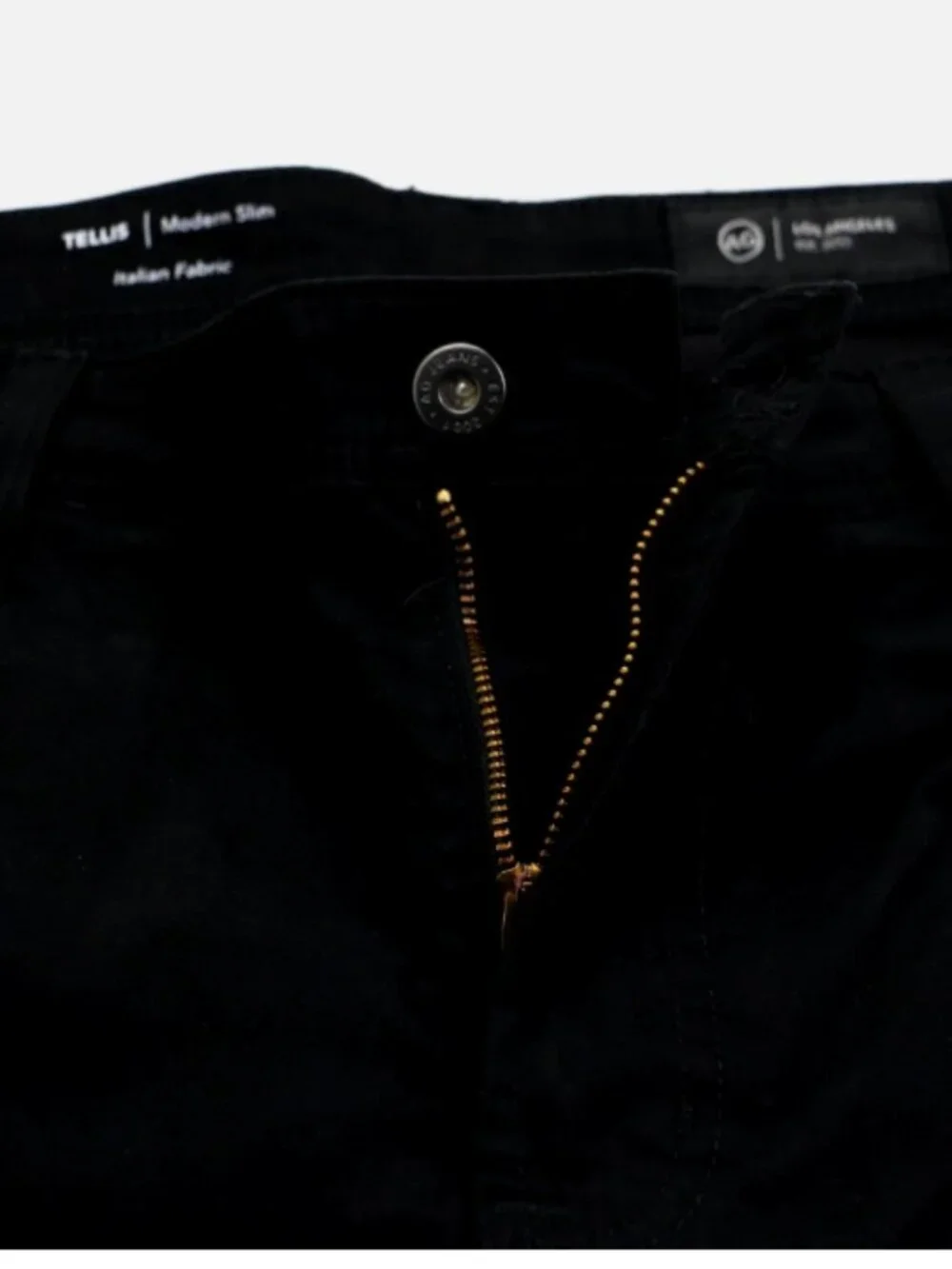 AG Tellis W38 L32 Modern Slim Pants Lightweight Italian Satin Fabric Jeans Black